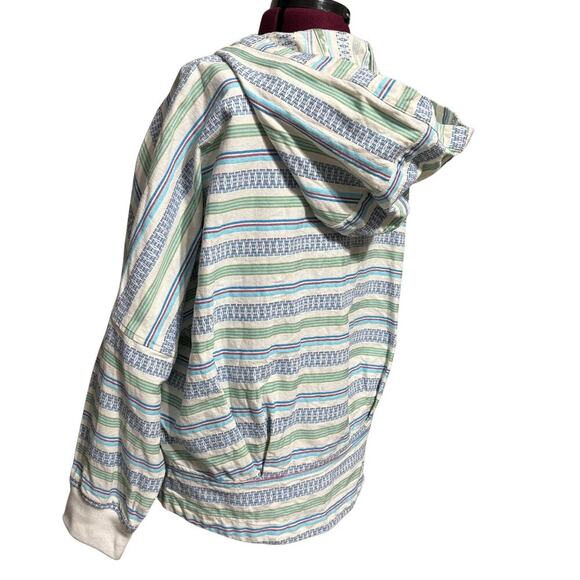 ANTHROPOLOGIE Striped Zip Long Sleeve Hoodie Stretch Jacket EUC Small Medium - Picture 9 of 12